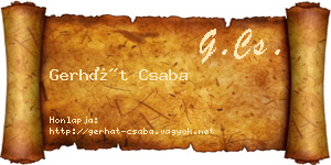 Gerhát Csaba névjegykártya